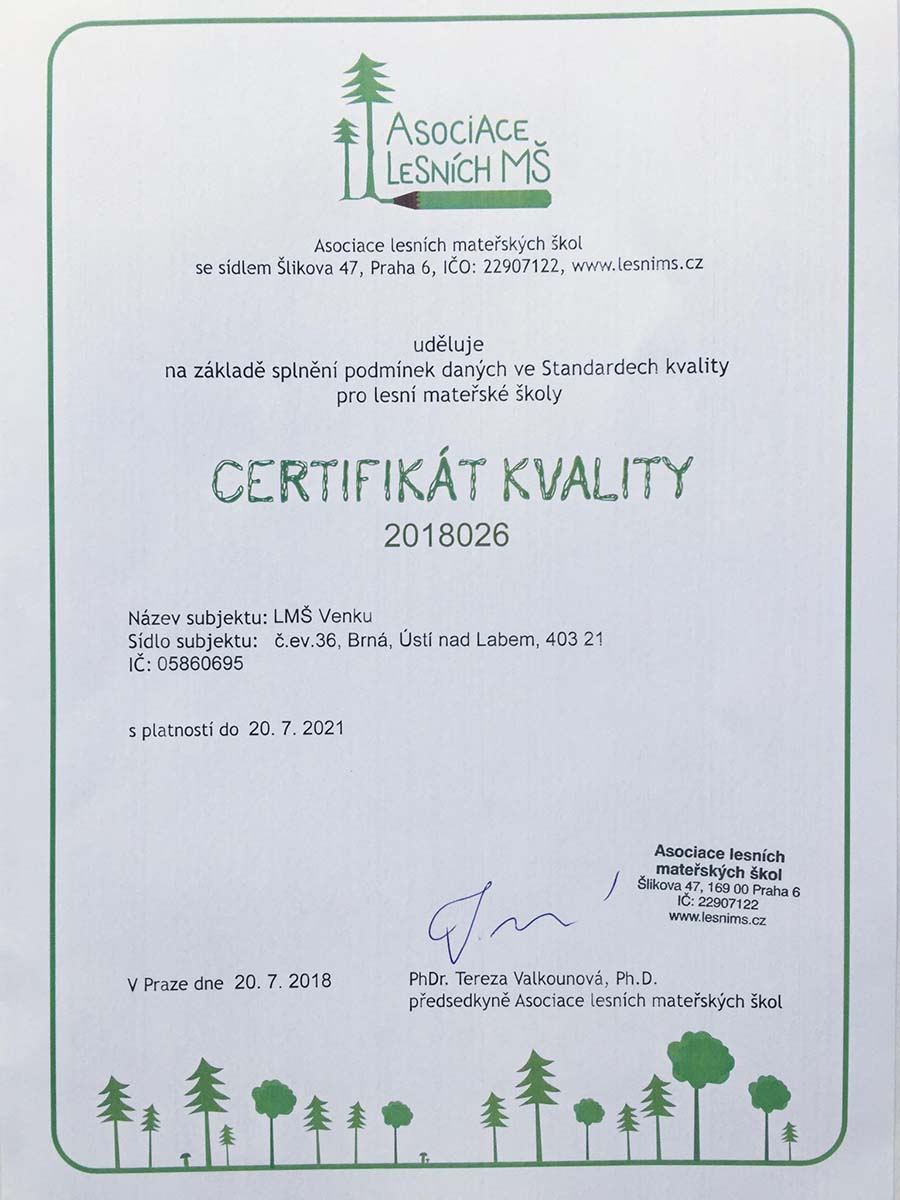 ALMŠ - certifikát kvality